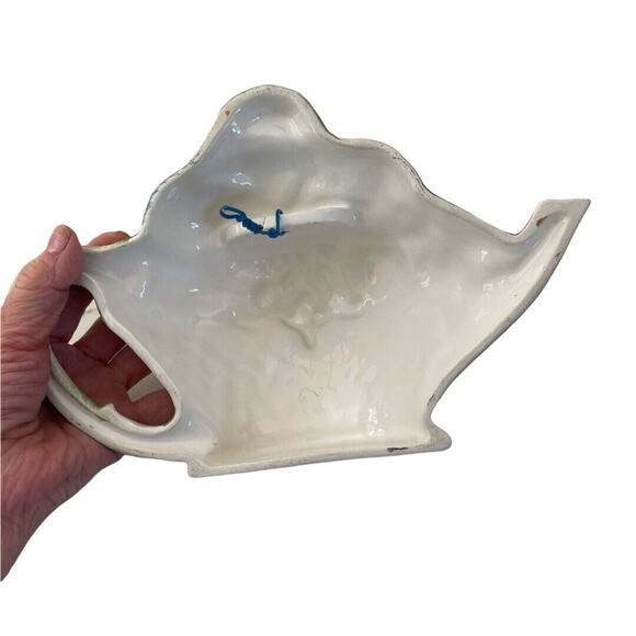 Majolica Half Teapot With Fruit Wall Hanging Made in Italy Vintage - Picture 7 of 12